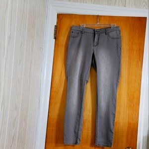 Mossimo juniors, gray, denim leggings, size 15